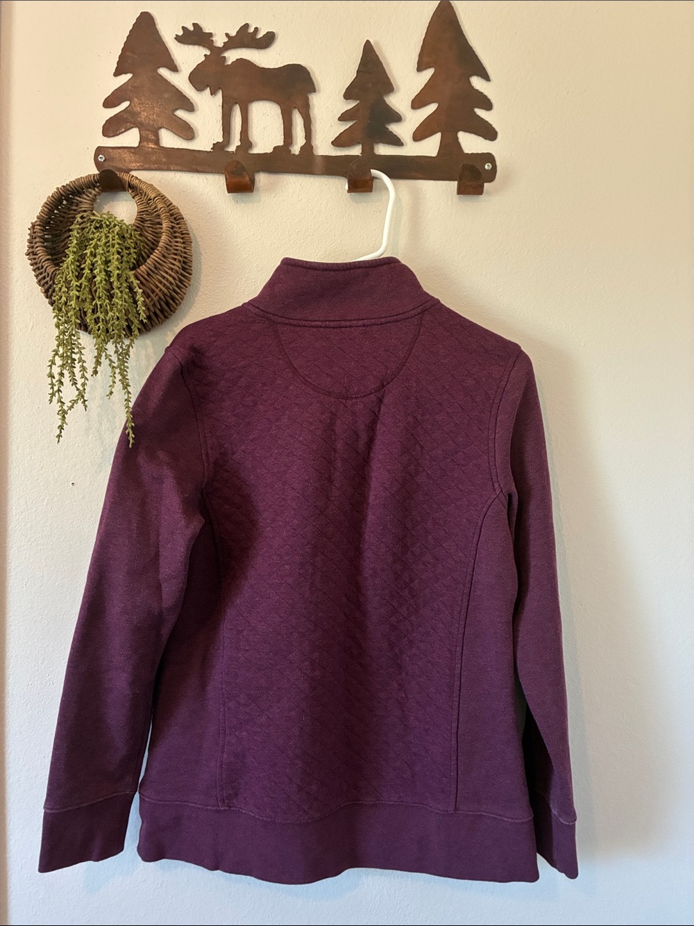 L.L. Bean Women’s Quilted Quarter-Zip Pullover Sweatshirt - Picture 5 of 5